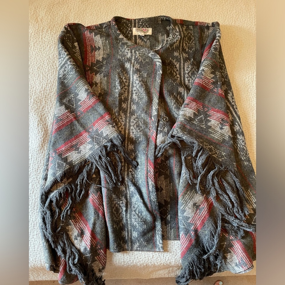 Ecote Gray Poncho Cape Jacket